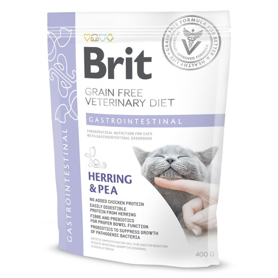 Сухий корм для котів, при захворюваннях шлунково-кишкового тракту Brit GF Veterinary Diet Gastrointestinal 400 г (оселедець)