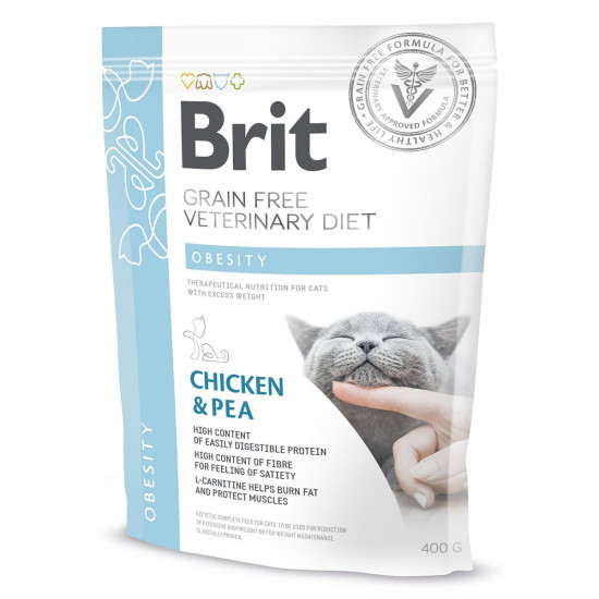 Сухий корм для котів, для зниження ваги Brit GF Veterinary Diet Obesity 400 г (курка)