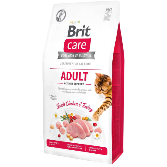 Сухий корм для котів Brit Care Cat GF Adult Activity Support 7 кг (курка і індичка)