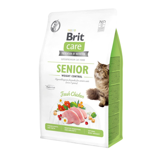 Сухий корм для котів із зайвою вагою Brit Care Cat GF Senior Weight Control 400 г (курка)