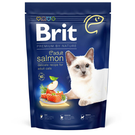 Сухий корм для котів Brit Premium by Nature Cat Adult Salmon 1,5 кг (лосось)
