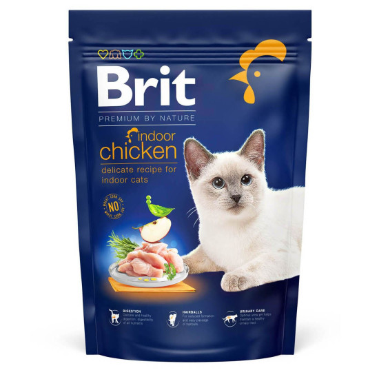 Сухий корм для котів, які живуть у приміщенні Brit Premium by Nature Cat Indoor 800 г (курка)