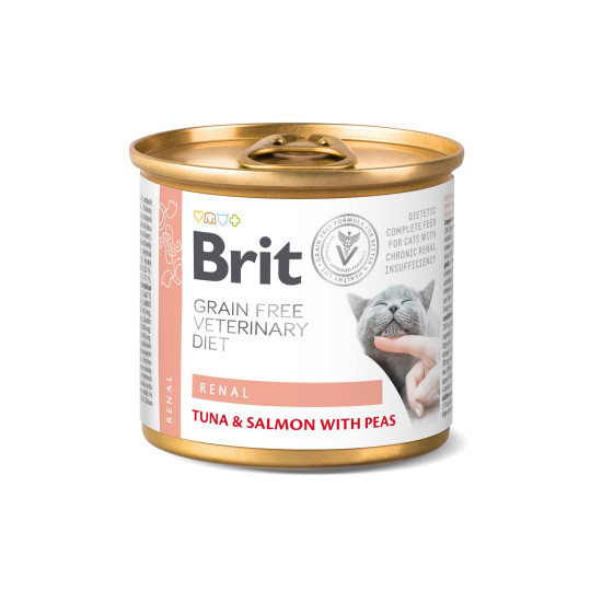 Вологий корм Brit VetDiets Renal для котів із хронічною нирковою недостатністю 200 г