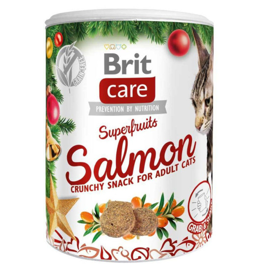 Різдвяні ласощі для котів Brit Care Cat Superfruits 100 г (лосось та обліпиха)