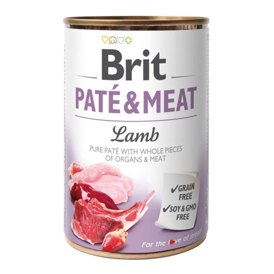 Вологий корм для собак Brit Pate & Meat Lamb 400 г (курка та ягня)