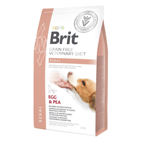 Сухий корм для собак, при захворюваннях нирок Brit GF Veterinary Diet Dog Renal 2 кг (яйце)