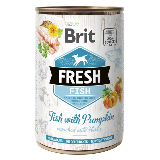 Вологий корм для собак Brit Fresh Fish with Pumpkin 400 г (риба)