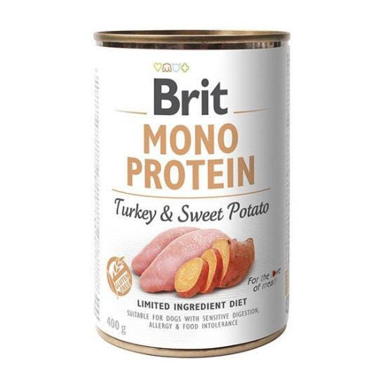 Вологий корм для собак Brit Mono Protein Turkey & Sweet Potato 400 г (індичка та батата)