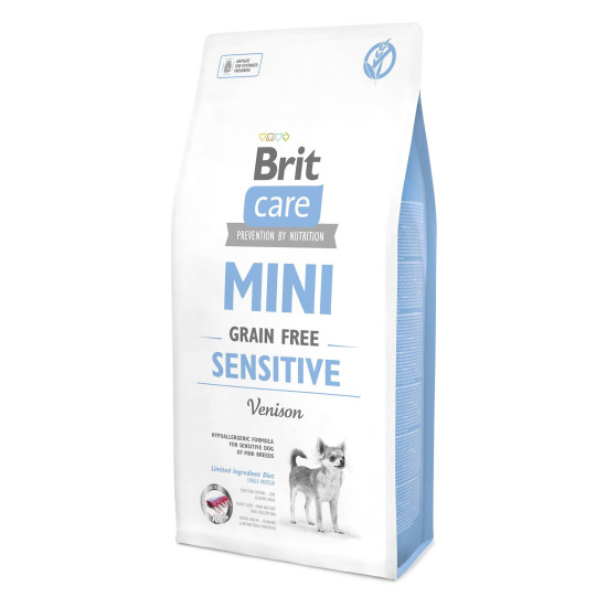 Сухий корм для собак мініатюрних порід з чутливим травленням Brit Care Mini GF Sensitive 7 кг (оленина)