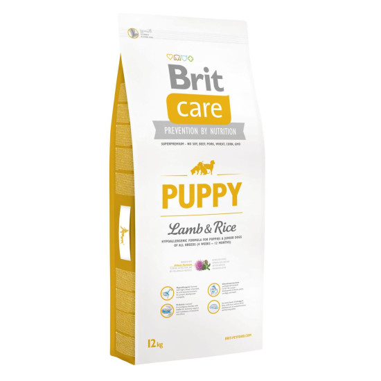 Сухий корм для цуценят всіх порід Brit Care Puppy Lamb & Rice 12 кг (ягня та рис)