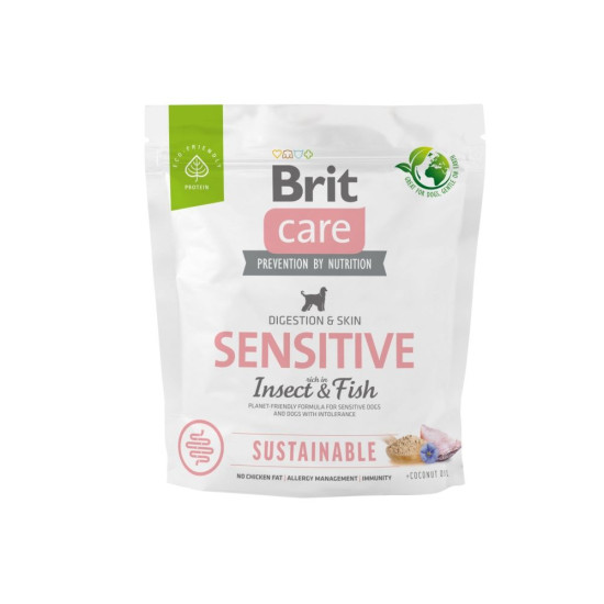 Сухий корм для собак Brit Care Sustainable Sensitive 1 кг - риба та комахи