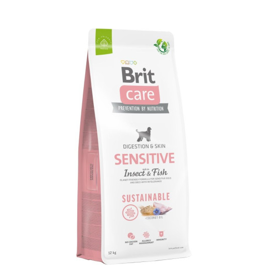 Сухий корм для собак Brit Care Sustainable Sensitive 12 кг - риба та комахи