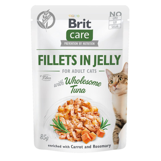 Вологий корм для котів Brit Care Cat pouch 85 г (тунець в желе)