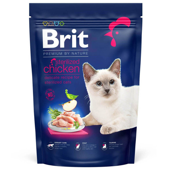Сухий корм для стерилізованих котів Brit Premium by Nature Cat Sterilised 800 г (курка)