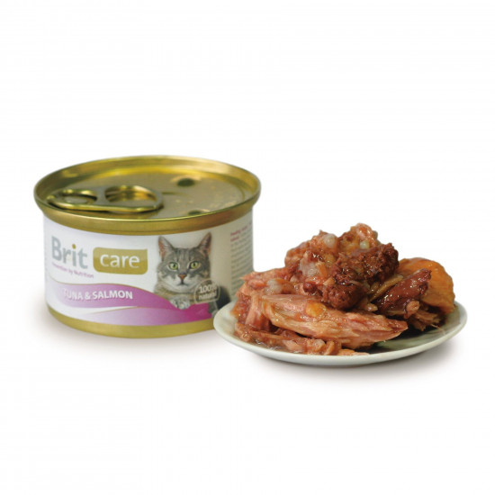 Вологий корм для котів Brit Care Cat Tuna & Salmon 80 г (тунець та лосось)