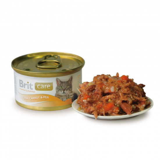 Вологий корм для котів Brit Care Cat Tuna, Carrot & Pea 80 г (тунець, морква та горох)