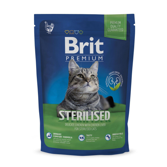 Сухий корм для стерилізованих котів Brit Premium Cat Sterilized 1,5 кг (курка)