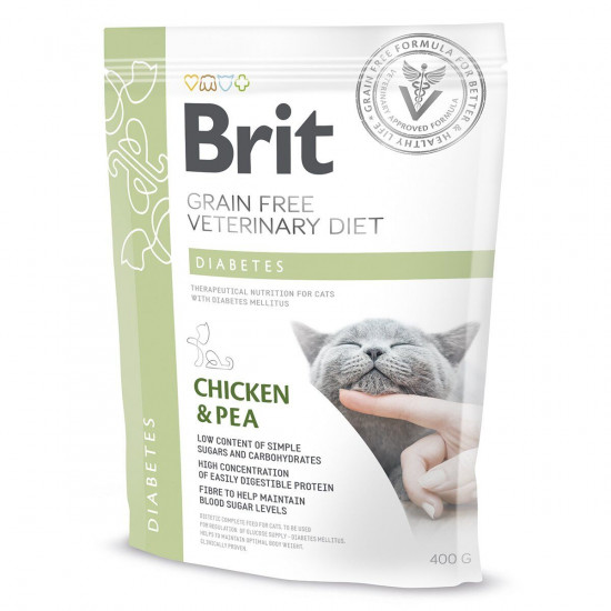 Сухий корм для котів, при цукровому діабеті Brit GF Veterinary Diet Diabetes 400 г (курка)