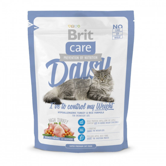 Сухий корм для котів із зайвою вагою Brit Care Cat Daisy I have to control my Weight 400 г (індичка та рис)