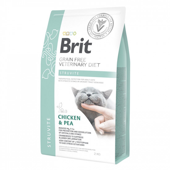 Сухий корм для котів, при захворюваннях сечовивідних шляхів Brit GF Veterinary Diet Struvite 2 кг (курка)