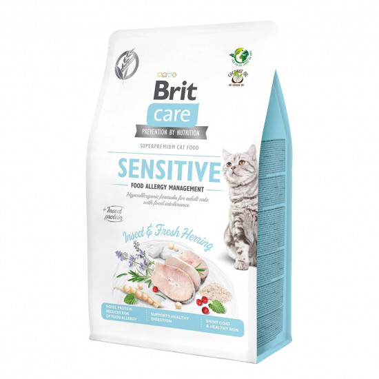Сухий корм для котів з харчовою непереносимістю Brit Care Cat GF Insect 0,4 кг (комахи та риба)
