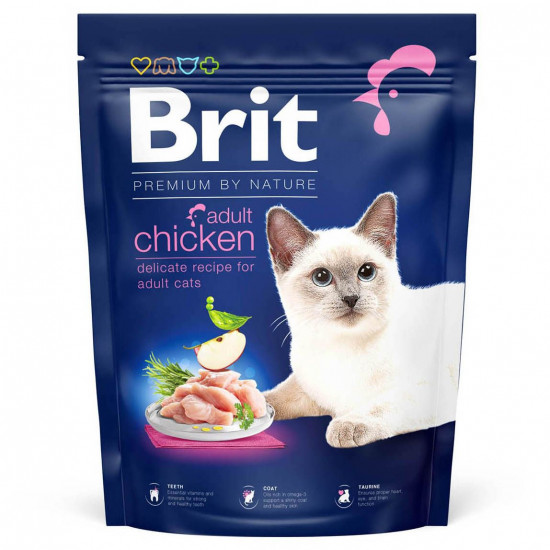 Сухий корм для котів Brit Premium by Nature Cat Adult Chicken300 г (курка)