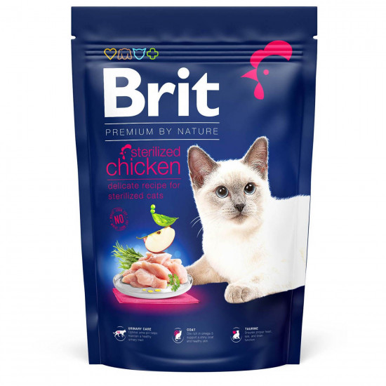 Сухий корм для стерилізованих котів Brit Premium by Nature Cat Sterilised 1,5 кг (курка)