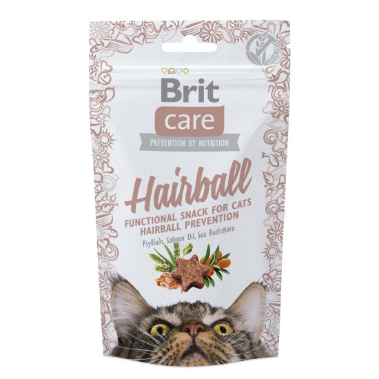 Ласощі для котів Brit Care Functional Snack Hairball 50 г (для виведення шерсті)