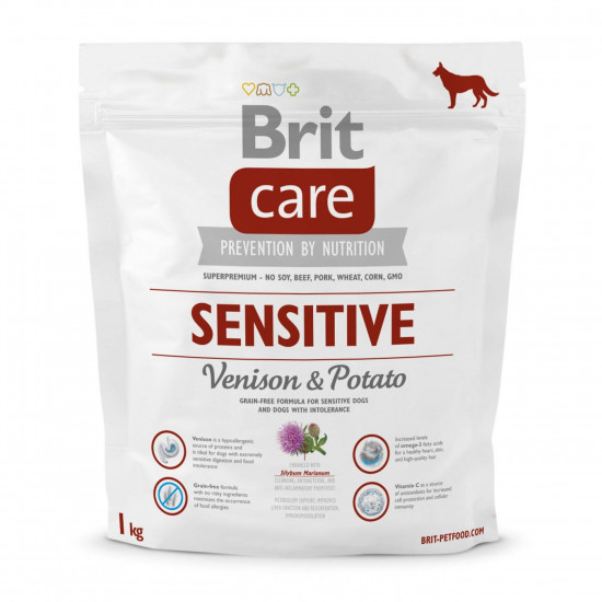 Сухий корм для собак з чутливим травленням Brit Care Sensitive Venison & Potato 1 кг (оленина та картопля)