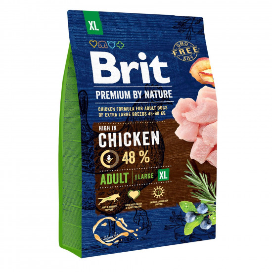 Сухий корм для дорослих собак гігантських порід (вагою від 45 кг) Brit Premium Adult XL 3 кг (курка)
