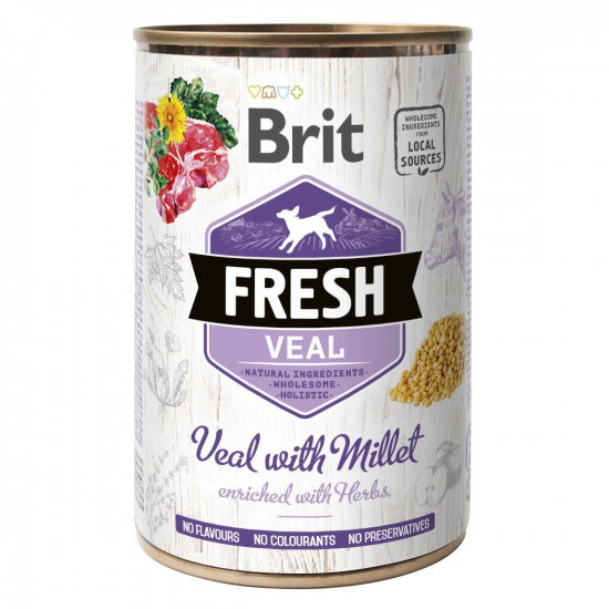 Вологий корм для собак Brit Fresh Veal with Millet 400 г (телятина)