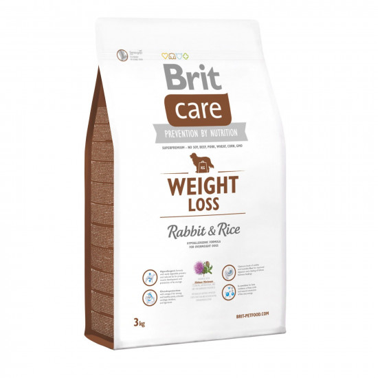 Сухий корм для собак із зайвою вагою Brit Care Weight Loss Rabbit & Rice 3 кг (кролик та рис)