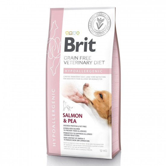 Сухий корм для собак, при харчовій алергії Brit GF Veterinary Diet Hypoallergenic 12 кг (лосось)