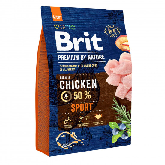 Сухий корм для активних собак всіх порід Brit Premium Sport 3 кг (курка)