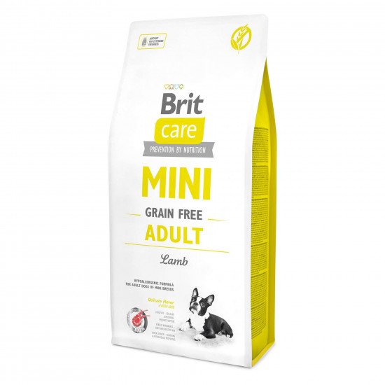 Сухий корм для дорослих собак мініатюрних порід Brit Care Mini GF Adult Lamb 7 кг (ягня)