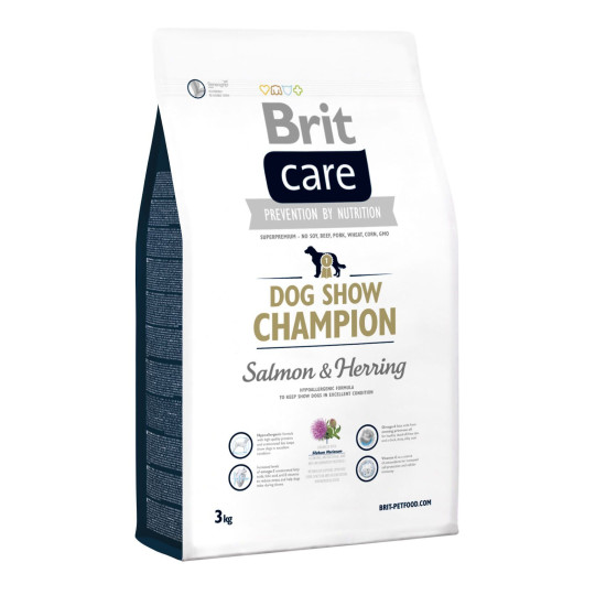 Сухий корм для виставкових собак всіх порід Brit Care Dog Show Champion 3 кг (лосось та оселедець)