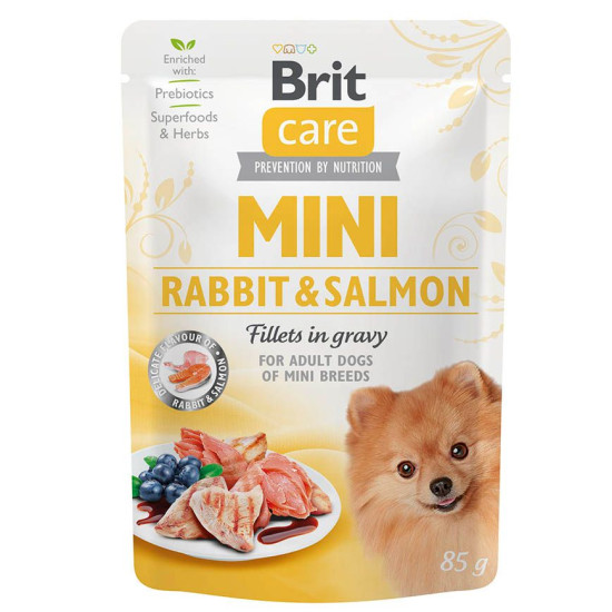 Влажный корм для собак Brit Care Mini pouch 85 g филе в соусе (лосось и кролик)