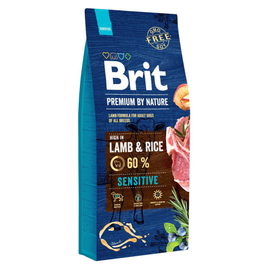 Сухий корм для собак з чутливим травленням Brit Premium Sensitive Lamb & Rice 15 кг (ягня)