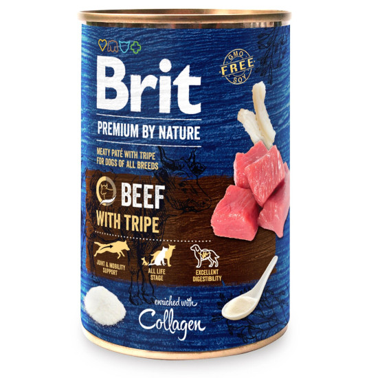 Вологий корм для собак Brit Premium By Nature Beef with Tripe 800 г (яловичина)