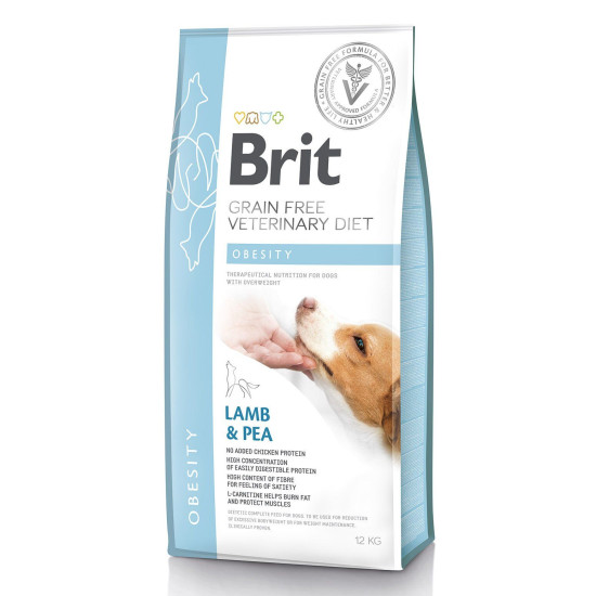 Сухий корм для собак, для зниження ваги Brit GF Veterinary Diet Dog Obesity 12 кг (ягня)