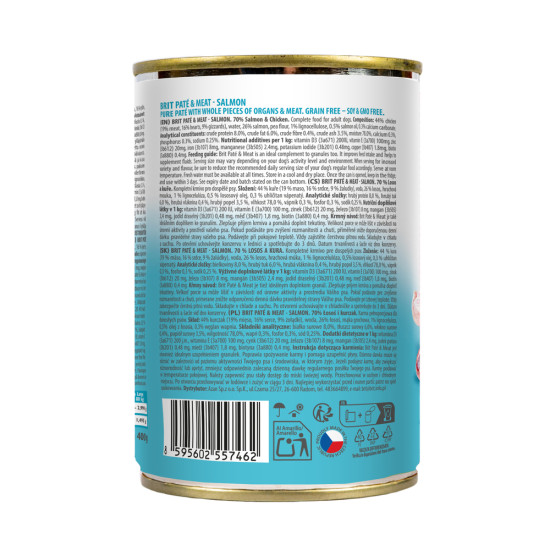 Вологий корм для собак Brit Pate & Meat Salmon 400 г (курка та лосось)