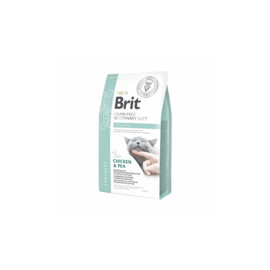 Сухой корм для кошек, при заболеваниях мочевыводящих путей Brit GF Veterinary Diet Struvite 2 кг (курица и горох)