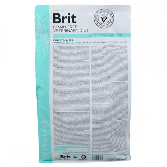 Сухой корм для кошек, при заболеваниях мочевыводящих путей Brit GF Veterinary Diet Struvite 2 кг (курица и горох)