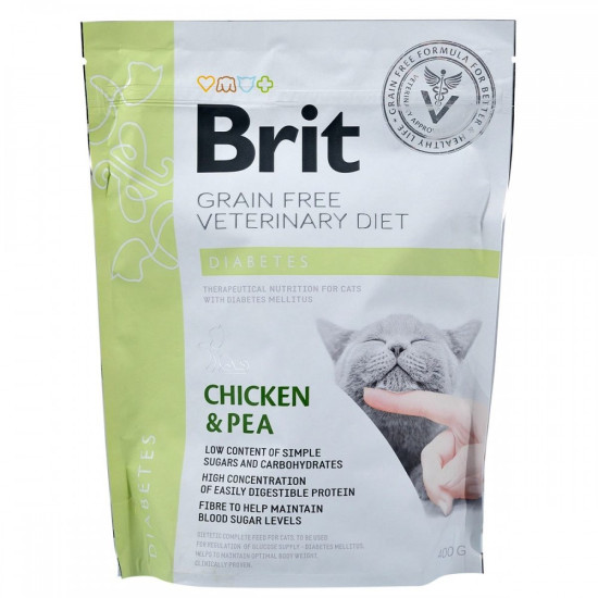 Сухий корм для котів, при цукровому діабеті Brit GF Veterinary Diet Diabetes 400 г (курка)