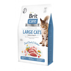 Сухой корм для кошек крупных пород Brit Care Cat GF Large cats Power & Vitality 2 кг (курица и утка)