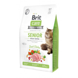 Сухой корм для кошек с лишним весом Brit Care Cat GF Senior Weight Control 2 кг (курица)