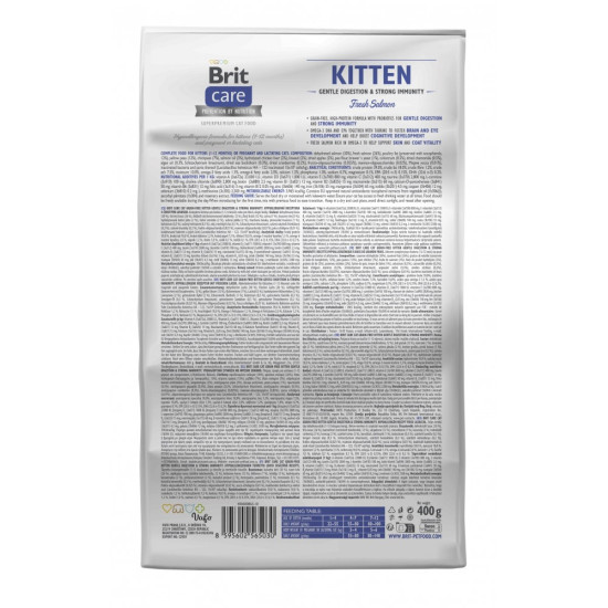 Сухой корм для котят Brit Care Cat Grain Free Kitten Gentle Digestion Strong Immunity 400 г (лосось)