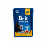 Корм вологий Brit Premium Salmon and Trout pouch для котів з лососем і фореллю 100 г