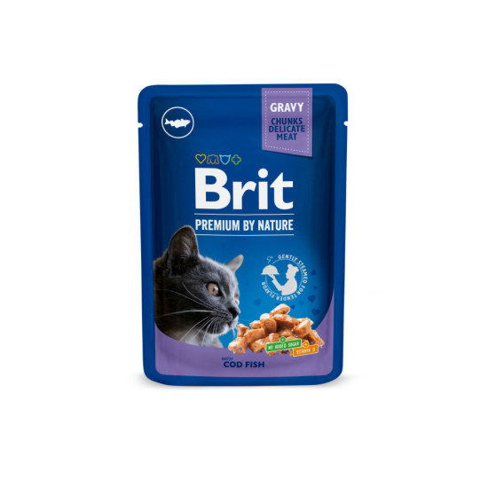 Набір вологого корму для котів Brit Premium Cat Family Plate pouches 100г х 12шт. (асорті з 4 смаків «Сімейна тарілка»)