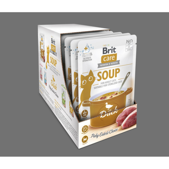 НАБІР Корм вологий Brit Care Soup Duck д/котів суп качка 75 г 15 шт